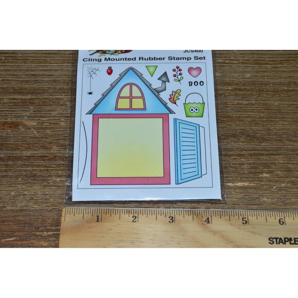 Darcie's Heart Home Cling Mount Rubber Stamp Set Window Seasonal Holiday JCS400 - Picture 4 of 5